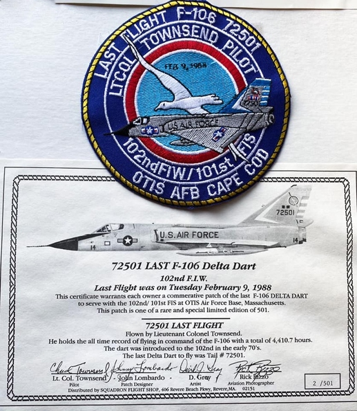 572501 Last Flight 9 Feb 88 LtCol Townsend Certificate Rick Rizzo.jpg