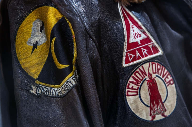 Wally Schirra Apollo 7 Leather Flight Jacket with F-106 Patch -02.jpg