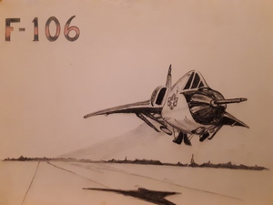 48 FIS F-106 Drawing by Ron Coakley 1967