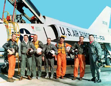F-106 NASA 7 Original Mercury Astronauts with 59-0158