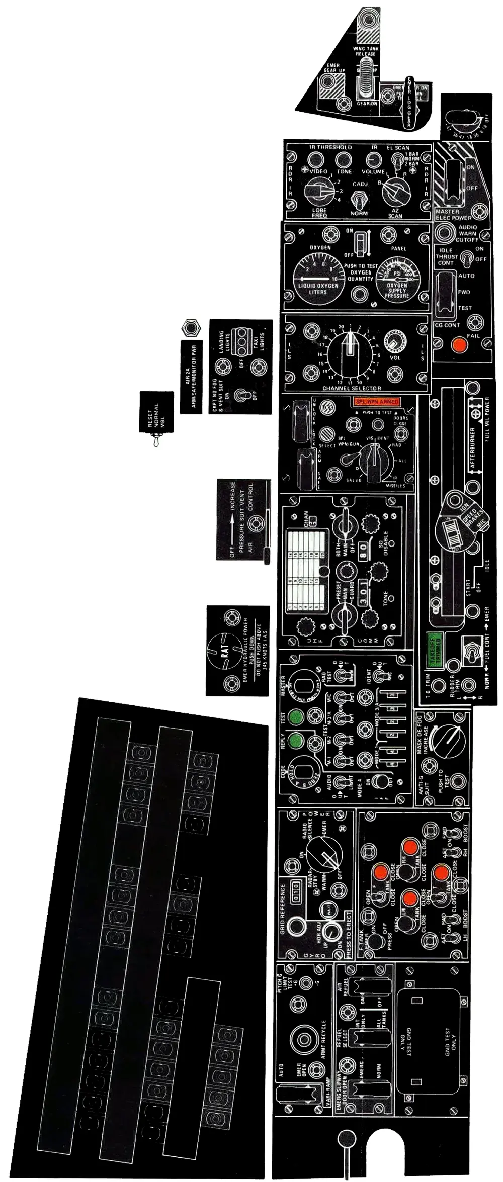 F-106 Delta Dart Left Cockpit Console