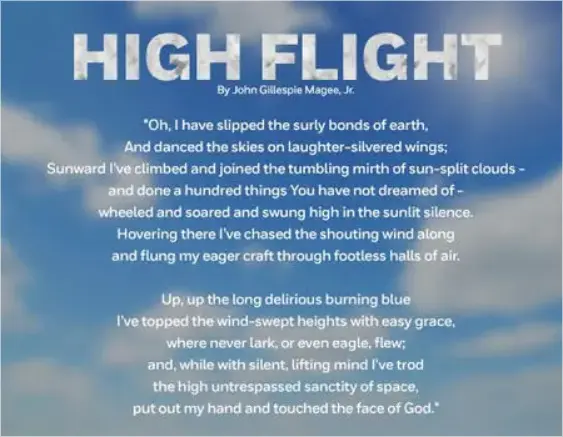 High Flight by John Gillespie Magee, Jr