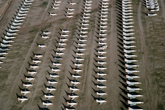AMARC Rows of F-106 from Aerial View 1988