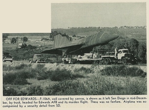 560451 First Flight Convair Canvas Covered Trucking to Edwards